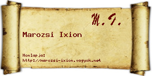 Marozsi Ixion névjegykártya